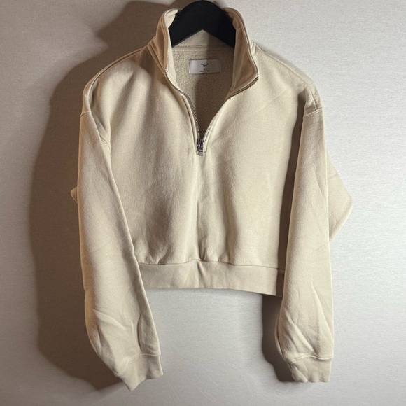 Aritzia Sweaters - ARITZIA TNA Cream Zip Up Fleece Sweater